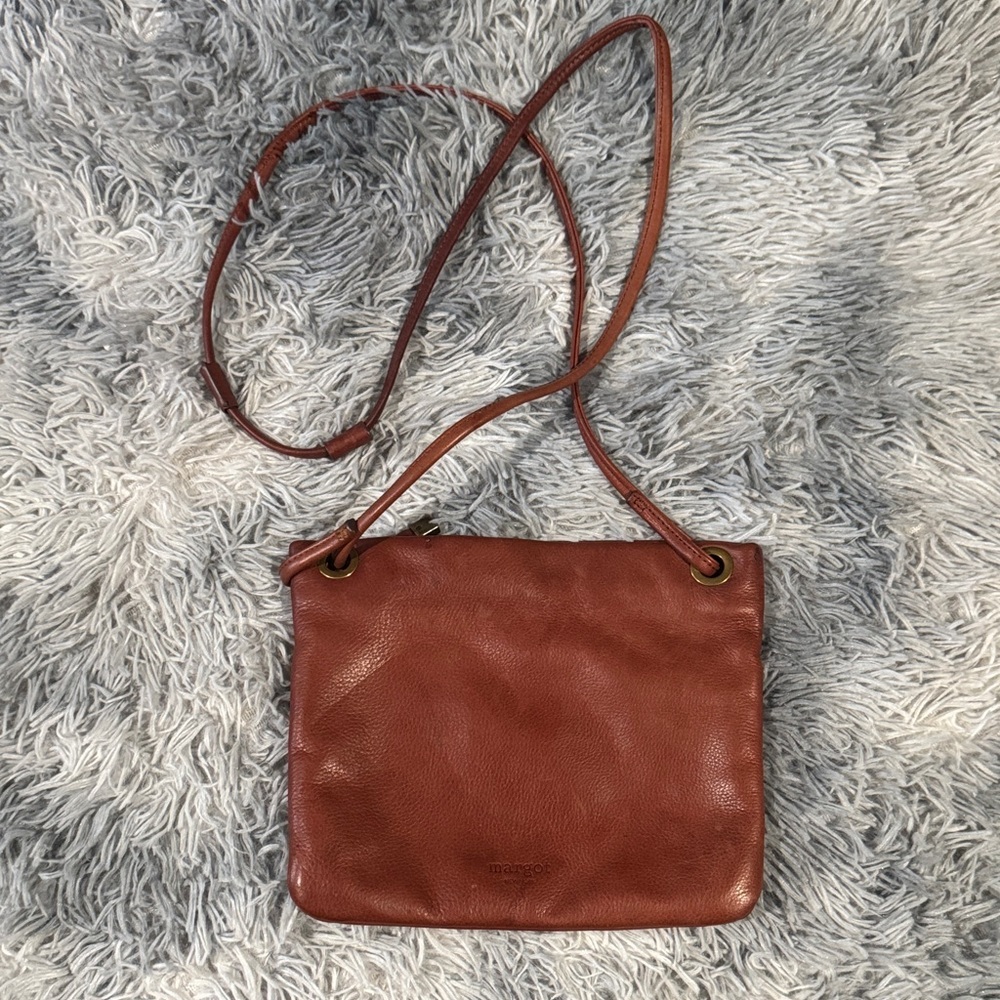 Margot Chestnut Leather Crossbody Bag